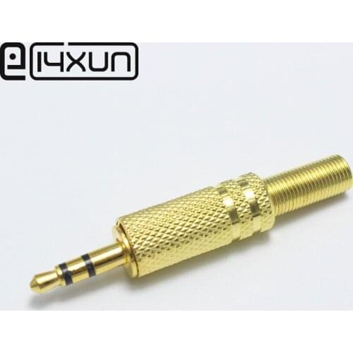 EClyxun 5pcs/lot gold plated 3.5mm plug RCA Audio Connector 3.5 Jack RCA Audio Connector Plug 3.5mm Plug For Stereo Head