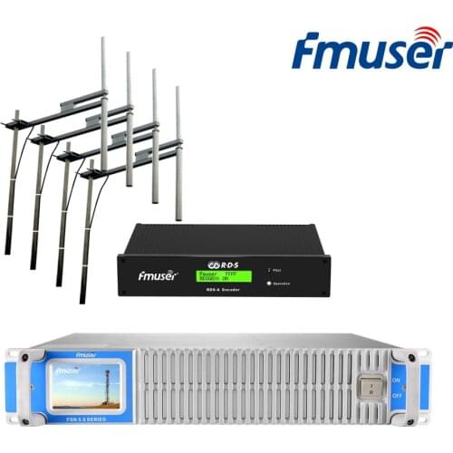 FMUSER 1000W 1KW FM Broadcast Transmitter+4*FU-DV2 Antenna+Cable Set With Digital RDS Encoder Radio Data System Encoder For FM R