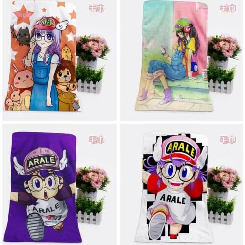 IVYYE 1PCS Arale Girls Fashion Customized Anime Bath Towels Handkerchief Soft Face Towel Cartoon Washcloth Unisex NEW