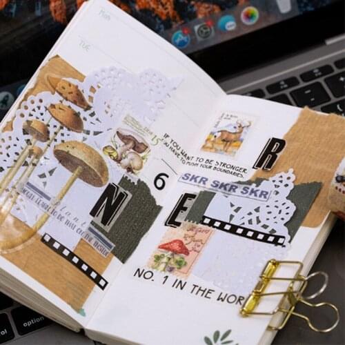 1pcs 2.5cmX5M Stamp Retro Series Plant Washi Tape Adhesive Tape DIY Scrapbooking Sticker Label Masking
