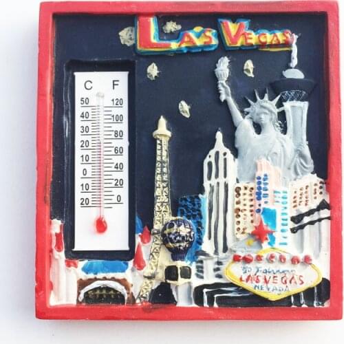 Las Vegas creative travel commemorative decoration crafts magnetic thermometer refrigerator magnet fashion furnishings