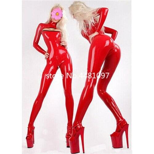 Latex Catsuit Rubber Bodysuits with Socks Full Bodysuits Open Cup Bra Back Zipper Sexy Costume