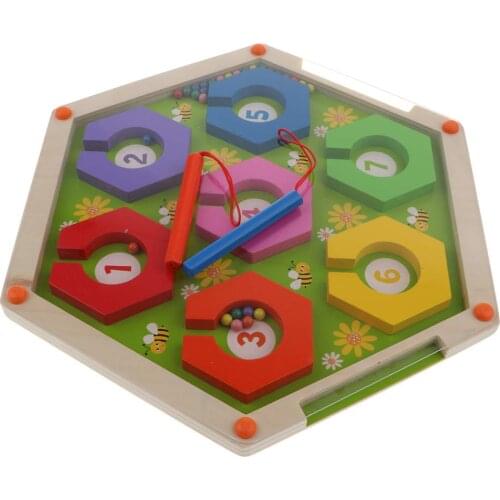 Magnetic Labyrinths Wooden Puzzle Beads Maze Game Early Learning Sensory Educational Toys Birthday Gift for Children Kids