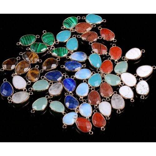 New Natural Stone Connector Lapis lazuli/Opal Connectors for Charms Jewelry Making Supplies Necklace Bracelet 14x23mm