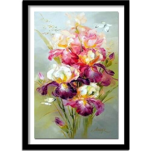 Products For Crafts Diamond Embroidery Flowers Colorful Iris Painting Rhinestones Kit Pictures Of Crystals Pattern BJ332