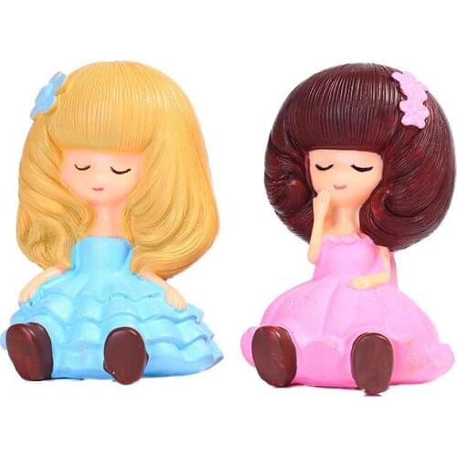 Cartoon Series Little Girl Resin Decoration Crafts Doll House Kits DIY Dollhouse Accessories Birthday Gifts