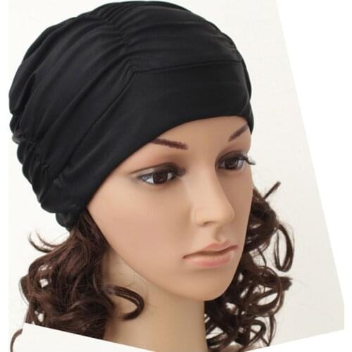 Sexy lady lady girl long hair shawl elastic shower cap elastic shawl swim cap beach sports folding swim cap large swimming cap