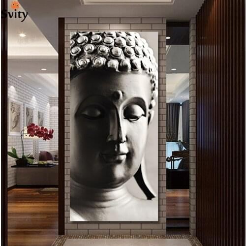 Special Chinese styles painting silver Buddha painting 3 panels canvas wall art on living room