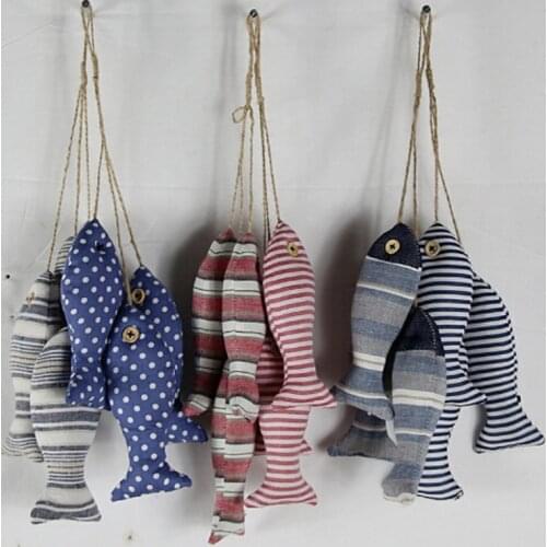 Mediterranean Style Creative Handmade Cloth Set Fish Small Fish String Decoration Pendant Wall Art Decoration