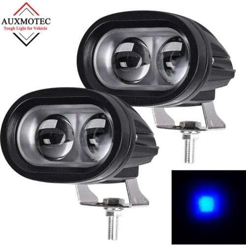 2pcs Blue 4D Led Work Driving Warning Offroad Light for Forklift Fork Lift Warehouse Truck ATV UTV Barra Light Bar Safety 12V