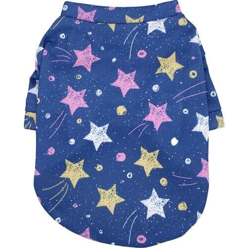 Dog Sweatshirt Print Stars Winter Warm Plus Fleece Pet Hoodies Top Quality Thickness Clothes For Chihuahua Cat Pullover