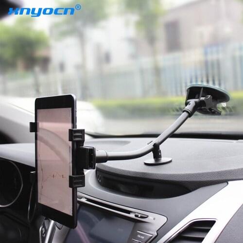 Universal Tab Car Holder Tablet Windshield Stand Mount Long Arm Support Holders 360 Rotation with 5'' & 11'' Holder for Tablet