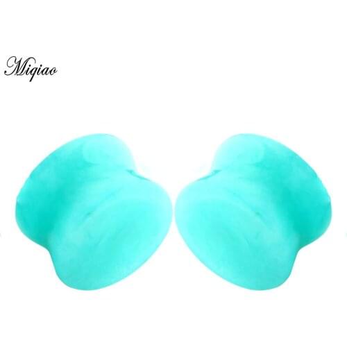 Miqiao 2pcs Hot Sale Lake Blue Stone Ear Expander 6mm-16mm Exquisite Body Piercing Jewelry