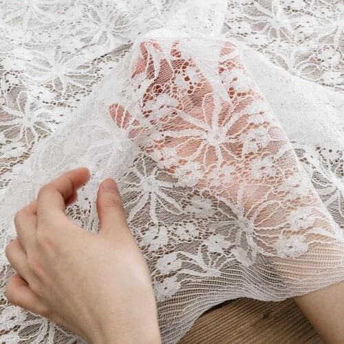 High Quality Lace Fabric Floral Pattern Suit Wedding Accessories And White Summer Dress TJ0177