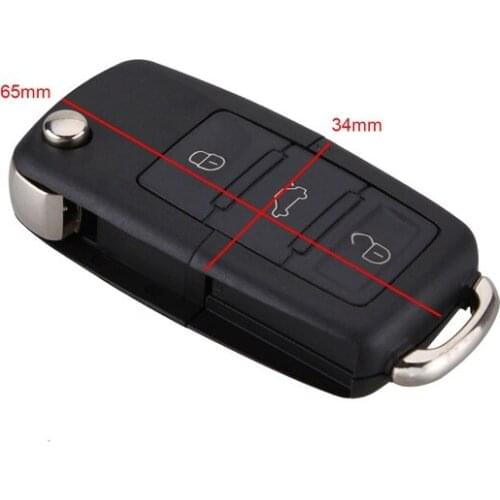 Yetaha 3 Button Flip Folding Car Remote Key Shell Case Fob Replacement For Volkswagen Jetta Golf Beetle Key Case Free Shipping