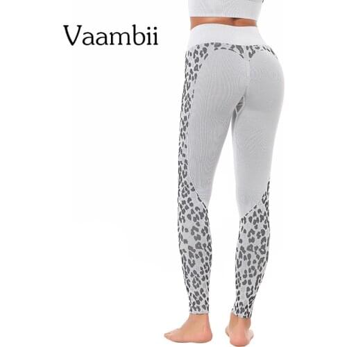 Running Woman Leopard Sport Legging Womens High-waisted Tight Pants Seamless Legging Yoga Knitted Leggings Sport Women Fitness