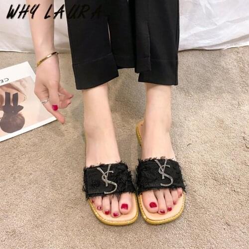 Fairy Diamond Song 'g Flat Flop Slippers Womens summer fashion 2021 versatile flip-flops beach