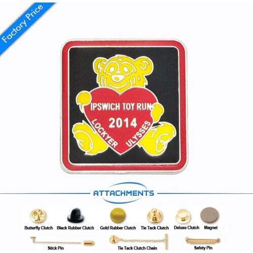 Custom Wholesale Hard Enamel Badge as Giftawards Bar Pin Clipchain