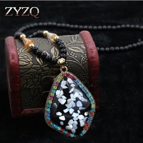 ZYZQ Superb Geometric Irregular Necklace With High Quality Colorful Opal Stone Setting Triangle Shaped Accessories Necklaces