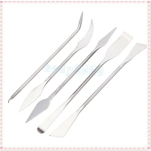 10sets /5pcs Pottery Carving Stainless Steel Modeling Sculpture Wax Carving Sculpt Polymer Shapers Pottery Clay Ceramic Tool