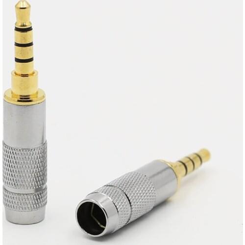 10 Pcs 4 Pole Conductor 3.5mm Solder Connection Plug Jack Adapter Connector Headphone Cable Solder