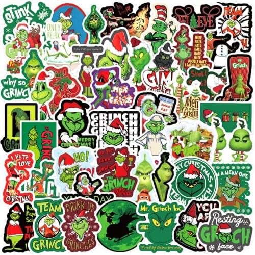 10/30/50pcs/Set How the Grinch Stole Christmas Movie Stickers For Draw-bar frame Childrens Toys Cars Knapsack Skate Computers