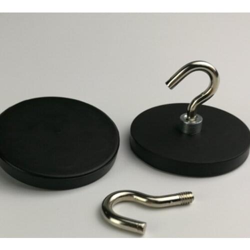 2pcs D43mm Neodymium N52 Strong Powerful Magnet Magnetic Material Punch-free Kitchen Hook Door Magnets Magnet Fixing with Rubber