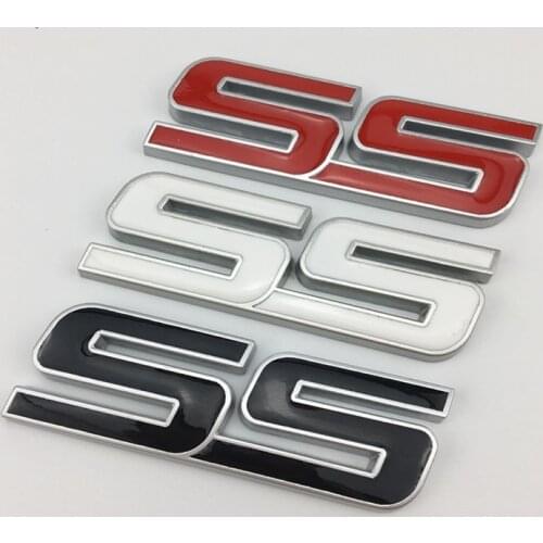5X 3D Car Styling SS Metal Badge Emblem Red SS Logo Decal Sticker for Chevrolet SS Sport Cruze Camaro Captiva Aveo Lacetti