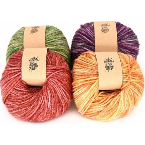 6pcs Free Shipping 50g/ball Oil Painting 100% wool Hand Knitting Fancy Yarn Scarf Outerwear Line