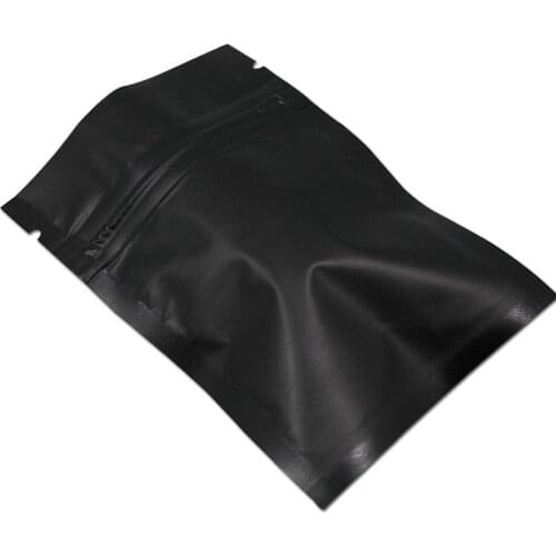 7x10cm Black Matte Aluminum Foil Zipper Reusable Food Packaging Bag for Snacks Mylar Foil Self Sealing Packaging Storage Ba