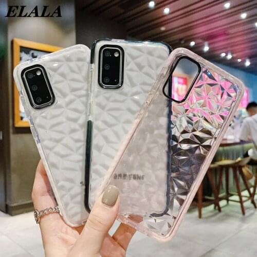Case for Samsung Galaxy A72 A52 A12 S21 Ultra S20 Plus Note 20 A51 A71 A21S A50 A70 Clear Diamond Pattern Shockproof Soft Cover