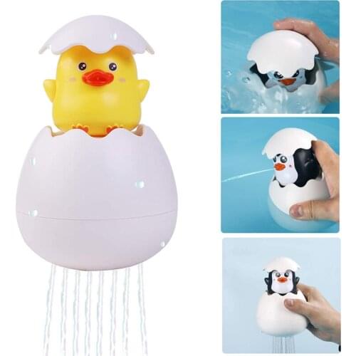 Baby Bathtub Toy Cute Duck Penguin Rabbit Egg Kids Toddlers Bathroom Bathing Water Spray Sprinkler Shower Swimming Toys Gift