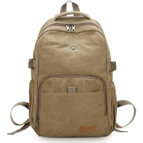 Retro Canvas Shoulders Washed Outdoor Student Simple Tide Large Capacity Unisex School Bag Backpack for Teenager