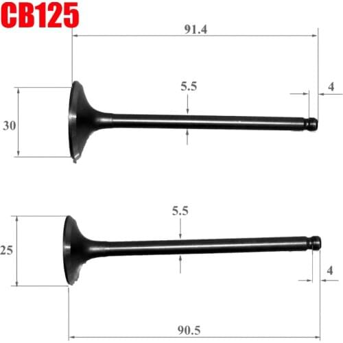 Motorcycle Engine Valve Kit Intake Exhaust for Wuyang-Honda CB125 WY125 JH125L XL125 Dakar125 125cc Off Road Timing Chain Type