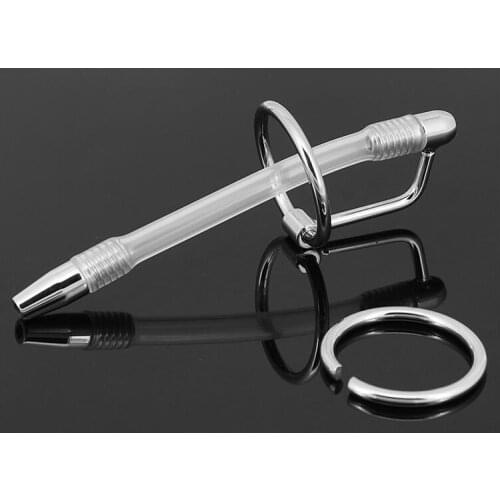 Male Stainless Steel Silicone Catheter Tube Urethral Sounding Beads Stretching Stimulate Penis Plug Adult BDSM Sex Toy A504