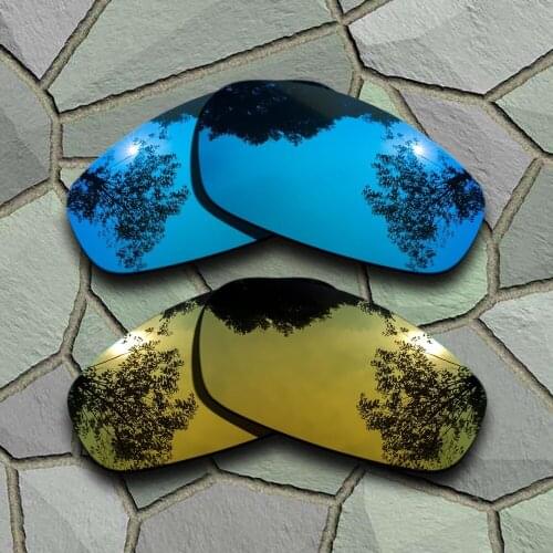 Sky Blue&Yellow Golden Sunglasses Polarized Replacement Lenses for Oakley Split Jacket