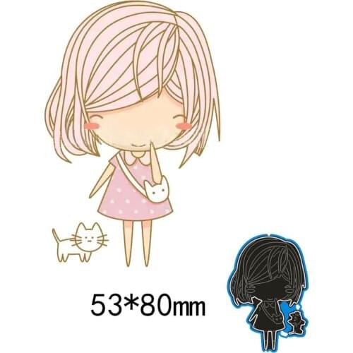 5.3*8cm lovely girl new Metal Cutting Dies for card DIY Scrapbooking stencil Paper Craft Album template Dies