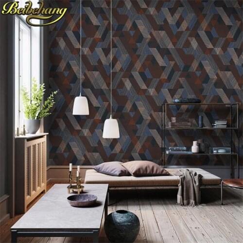 Beibehang papel de parede 3D stone hotel wallpaper Retro geometric pattern wall paper home decoration 3d background wall paper