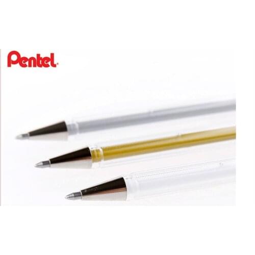 Pentel 0.8 mm Metallic Gel Ink Pen K108 Silver Gold White High-gloss