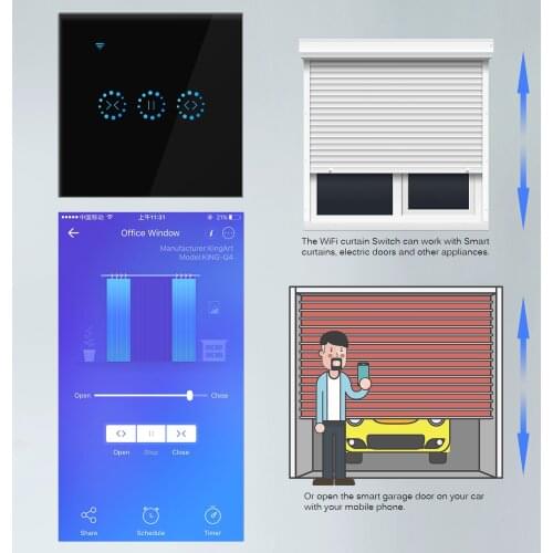 Smart Life Home Wi-Fi Curtain Motor Switch US/EU Glass Panel Mobile Control Work with Alexa Echo Google home Wifi Blind Motor