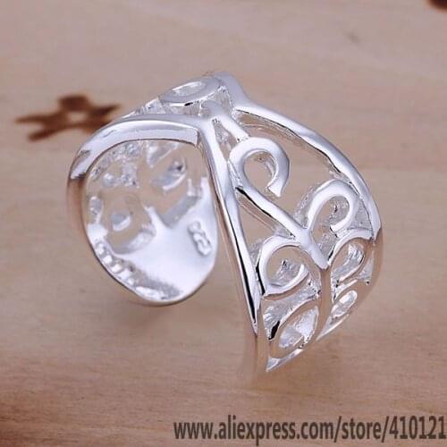 R033 Lucky Charm Silver Color Rings For Women Fashion Jewelry Wholesale Women Accessorie Fashion Classic Ring-Opened /drvam