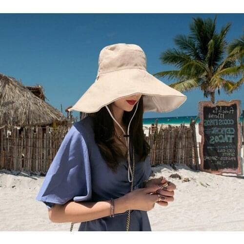 Best Womens Hat Big Brim Fisherman Hat Female Summer Double-sided Wear Summer Sun Shade Big Basin Hat Bike Sun Hat