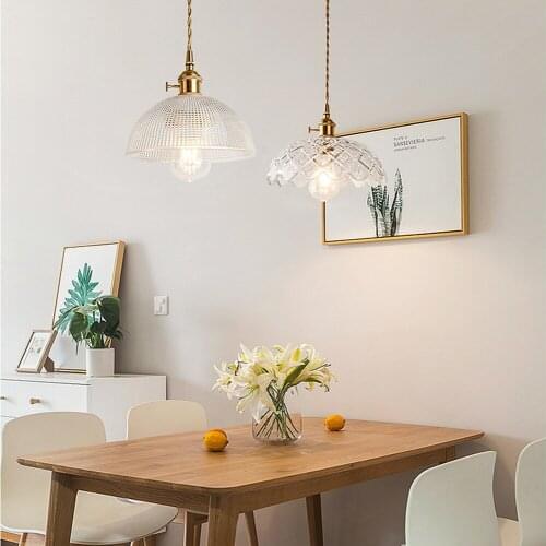 Sanmusion glass lamp pendant lights ceiling chandelier for kitchen indoor decor led lights for room cord hanging e27 led bulbs