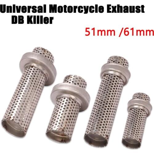 51mm / 61mm Universal Motorcycle Exhaust Silencer Delete Noise Sound Eliminator Reduce Noise Muffler Removable DB Killer