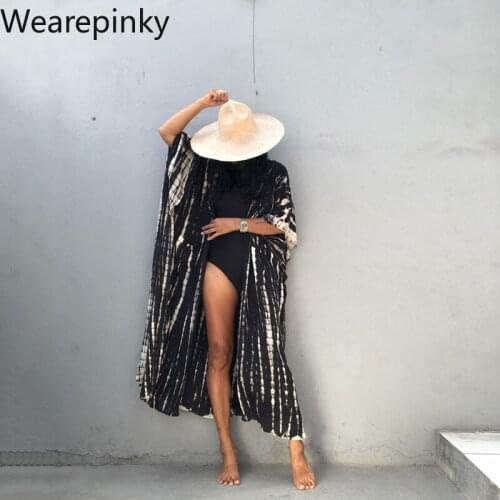 2021 Bohemian Printed Women Beach Dress Bathing Suit Cover Up Summer Tunic For Women Hooded Beachwear Robe de plage Cheap