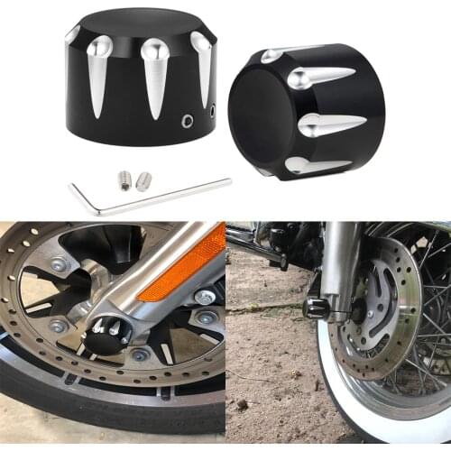 1 Pair Motorcycle Front Axle Nut Cover Axle Caps for Har-ley Dyna Electra Glides Fat Boy Forty Eight Sportster 1200