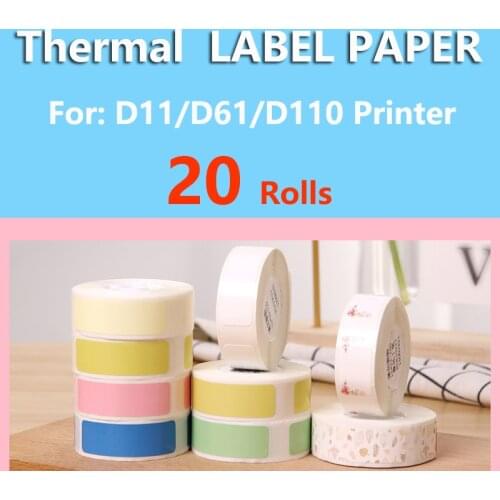 20Rolls D11 label niimbot label paper self-adhesive labels phomemo stickers Adhesive paper sticker roll paper sticker to printer