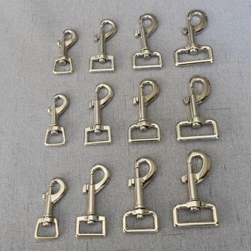 20 Pcs/Pack 15mm 20mm 25mm 32mm Silver Snap Hook Carabiner Seat Belt Buckle Hardware DIY Dog Leash Strap Lead Lock Clasp Sewing