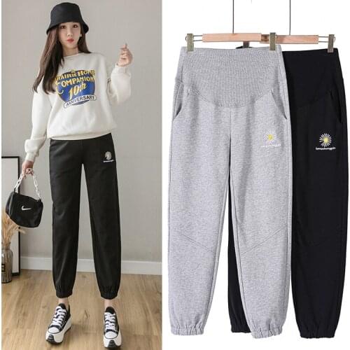 3114# Maternity Pants Summer High Waist Support Abdomen Elastic Waist Belly Support Pants Maternity Trousers