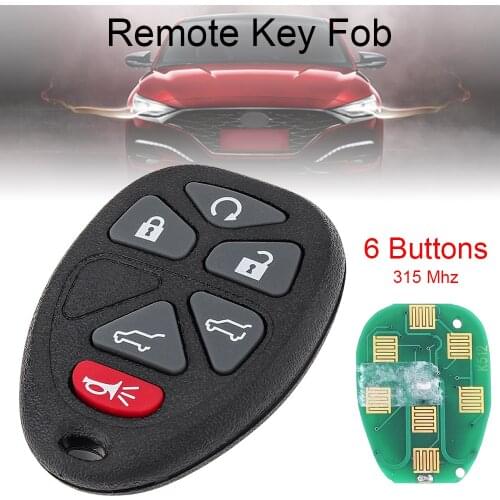 315Mhz 6 Buttons Car Keyless Entry Remote Car Key Fob OUC60270 15913427 for Buick Cadillac Escalade Chevrolet GMC Yukon